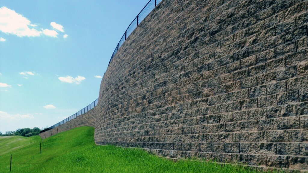 tall retaining wall