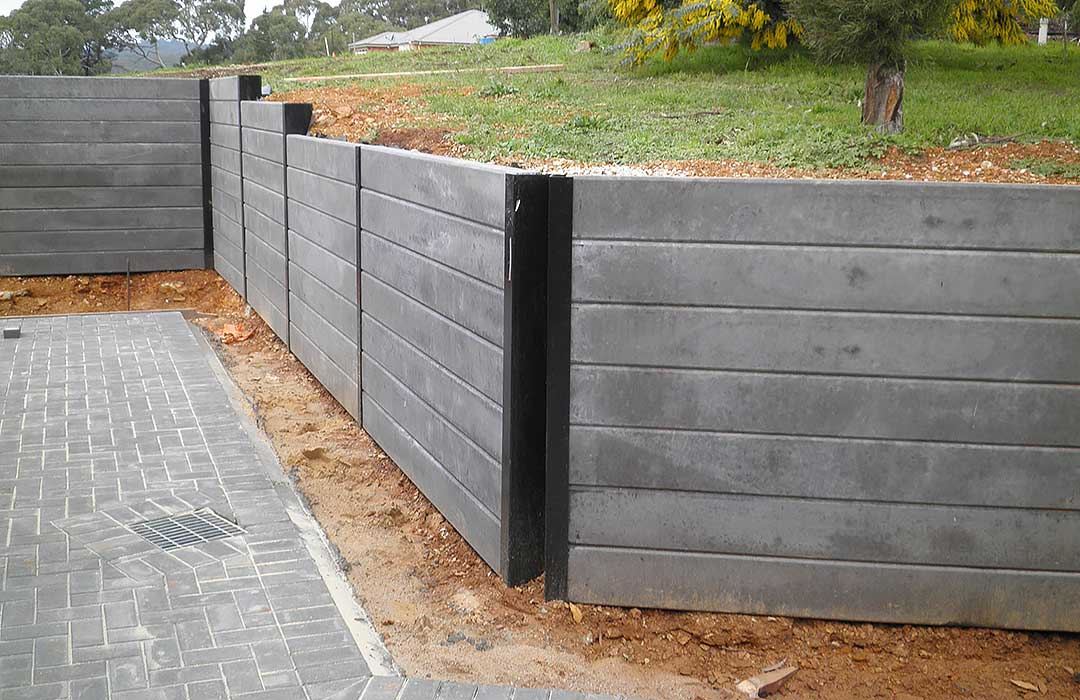 retaining wall concrete sleepers
